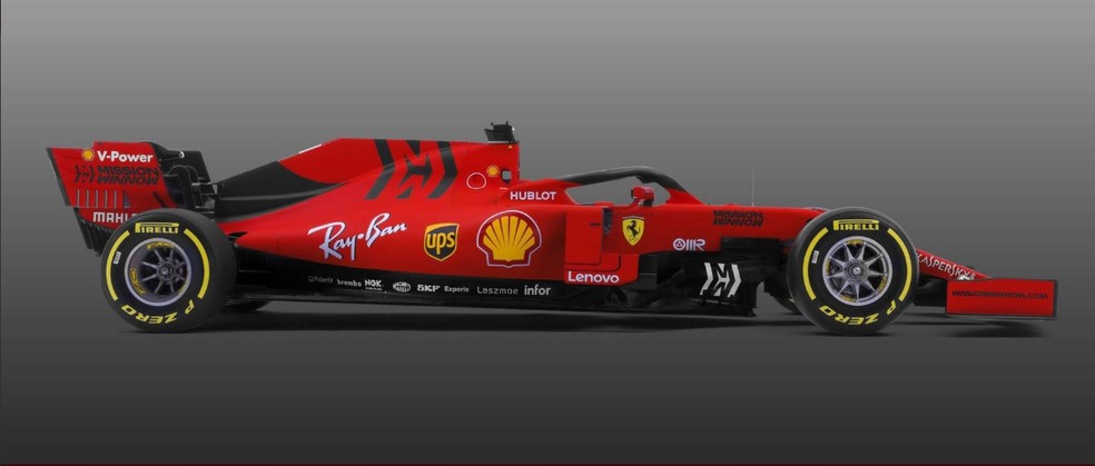 VisÃ£o lateral da Ferrari SF90 que disputarÃ¡ temporada 2019 â€” Foto: DivulgaÃ§Ã£o