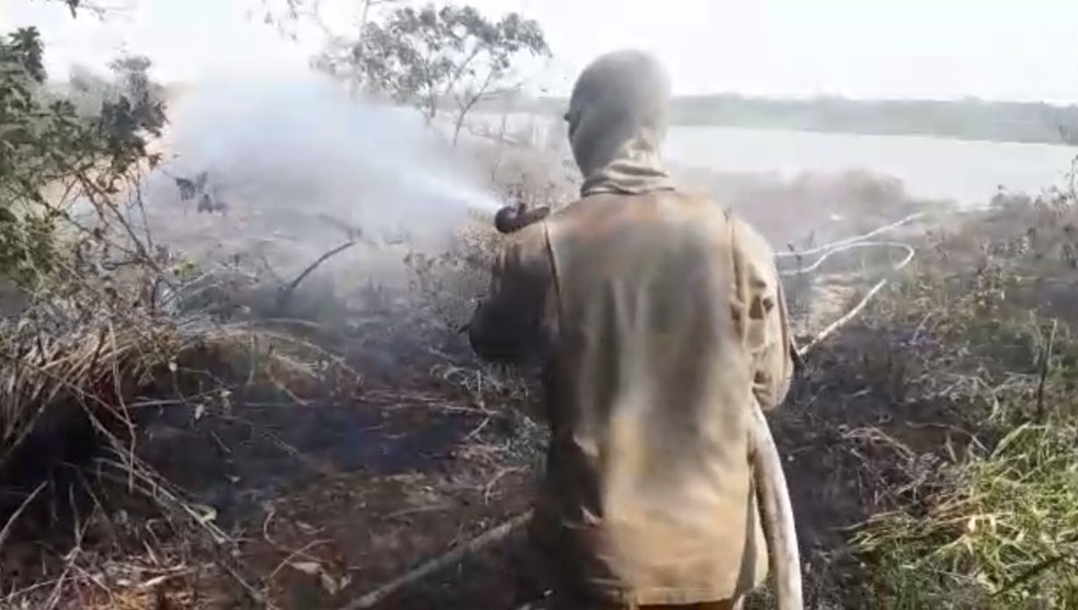 Força-tarefa está atuando no combate a incêndios no Pantanal de MS — Foto: Corpo de Bombeiros/Divulgação