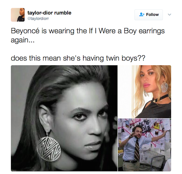 A teoria levantada por uma fã de Beyoncé (Foto: Twitter)