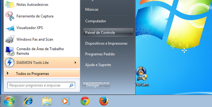 Abrindo o painel de controle no Windows 7 (Foto: Reprodução/Edivaldo Brito)