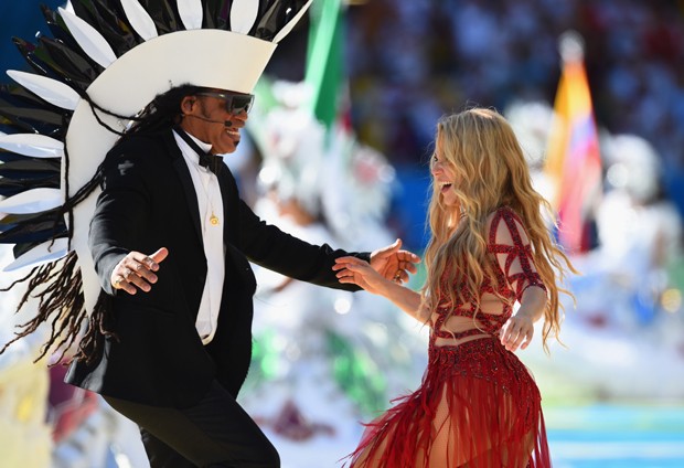 Carlinhos Brown e Shakira (Foto: Getty Images)