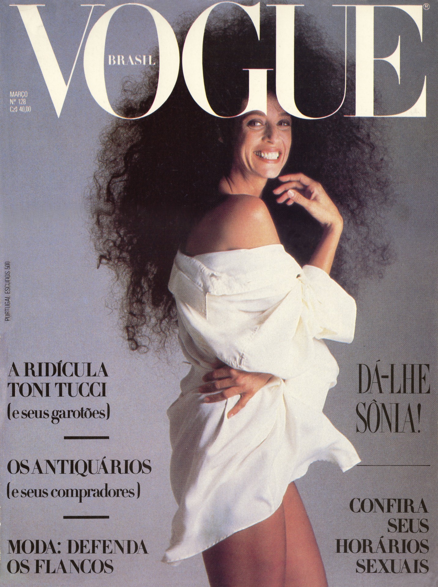 Sonia Braga na Vogue Brasil de 1986 — Foto: Acervo Sonia Braga 