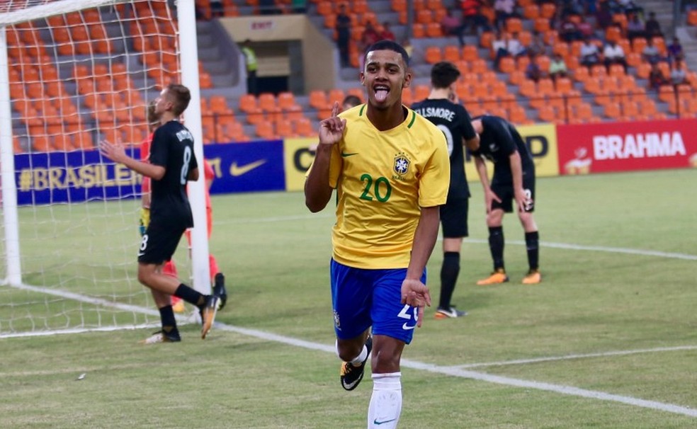 Brenner comemora gol da seleção brasileira no Mundial Sub-17 (Foto: Divulgação/CBF)