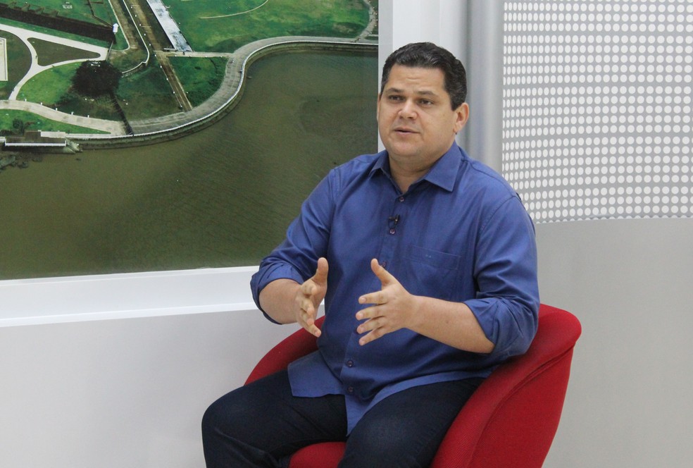 Davi (Uni&atilde;o Brasil) em entrevista como candidato ao Senado Federal pelo Amap&aacute; &mdash; Foto: Fabiana Figueiredo/g1