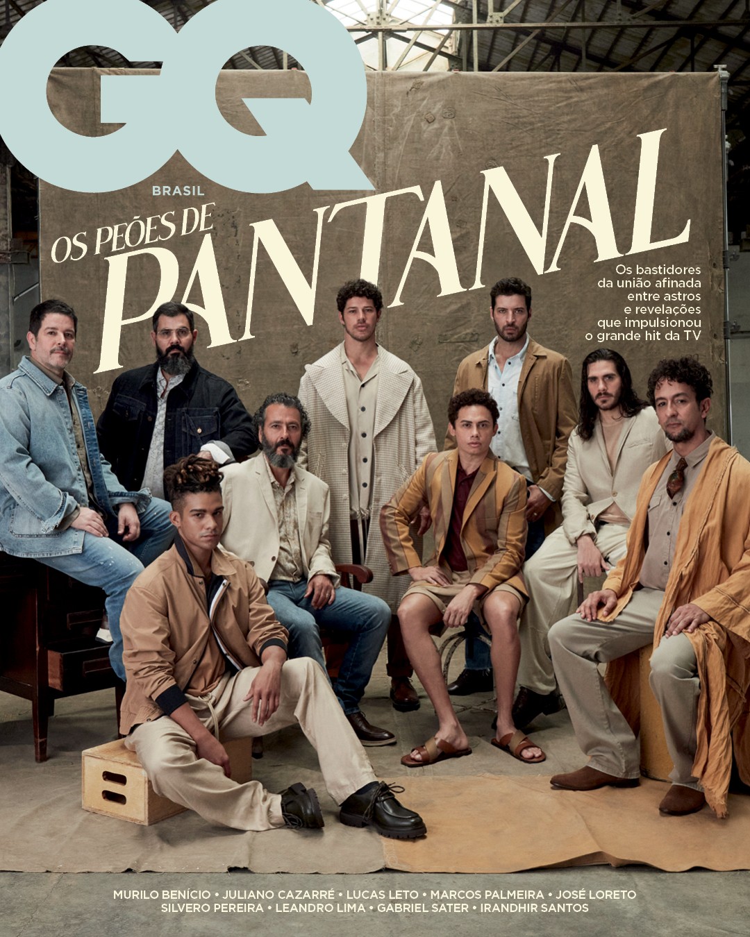 A capa da GQ Brasil com os peões de 'Pantanal' (Foto: Paulo Vainer)
