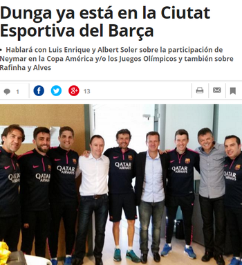 Mundo Deportivo Dunga Gilmar e Luis Enrique (Foto: Reprodução / Mundo Deportivo)