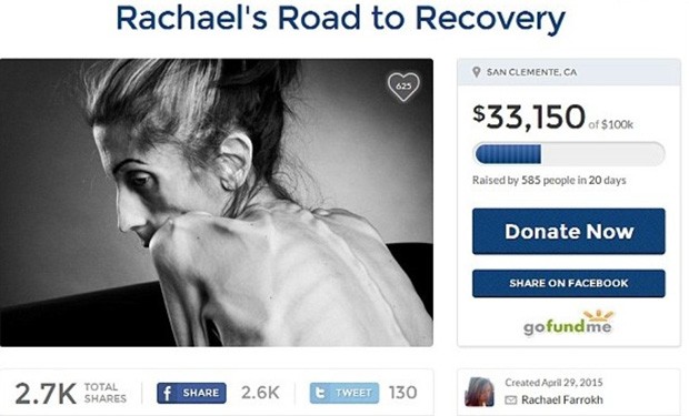 Campanha na web para tratamento de Rachael (Foto: Reprodução)