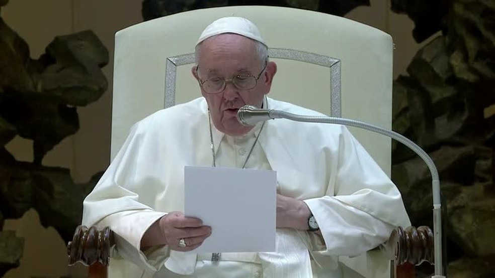 Papa Francisco durante audiência geral no Vaticano, nesta quarta-feira (22) — Foto: REUTERS