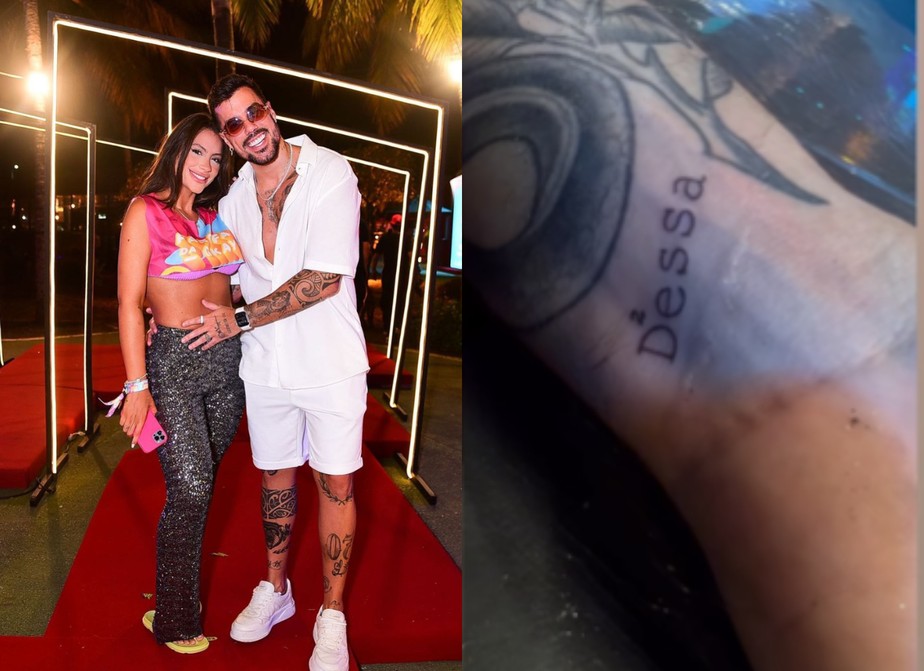 Lipe Ribeiro mostra nova tatuagem em homenagem a namorada