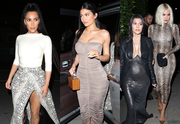 Kim Kardashian, Kylie Jenner, Kourtney Kardashian e Khloé Kardashian (Foto: BackGrid)