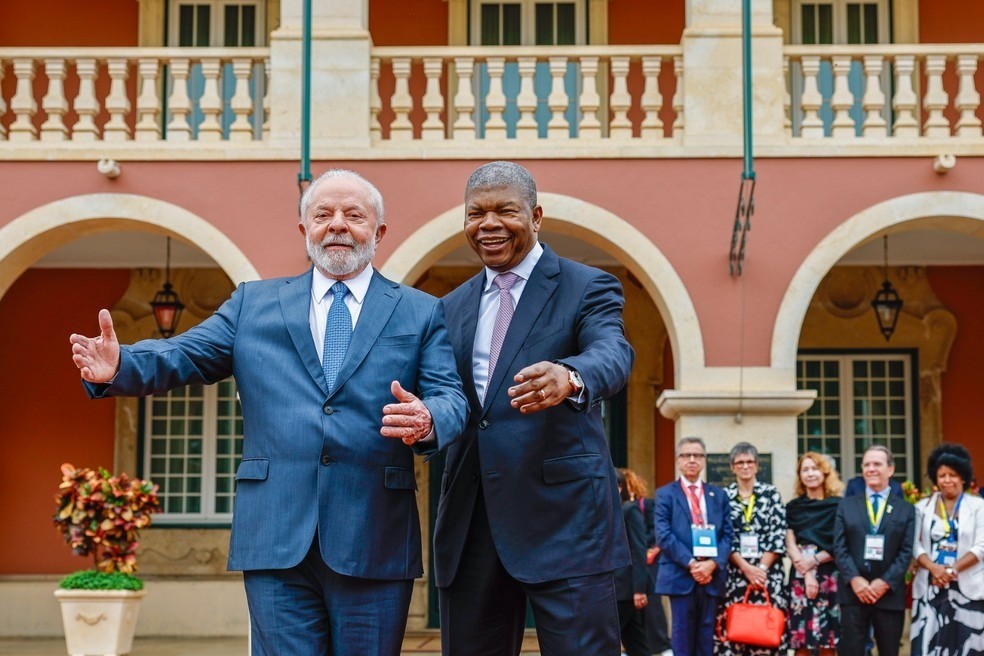 Lula e o presidente de Angola, João Lourenço — Foto: Ricardo Stuckert/Presidência da República