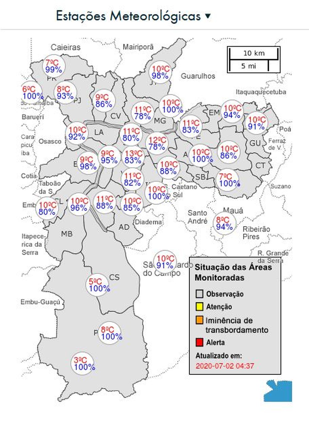 Cge Registra Frio De 3Âºc Na Zona Sul De Sao Paulo Sao Paulo G1