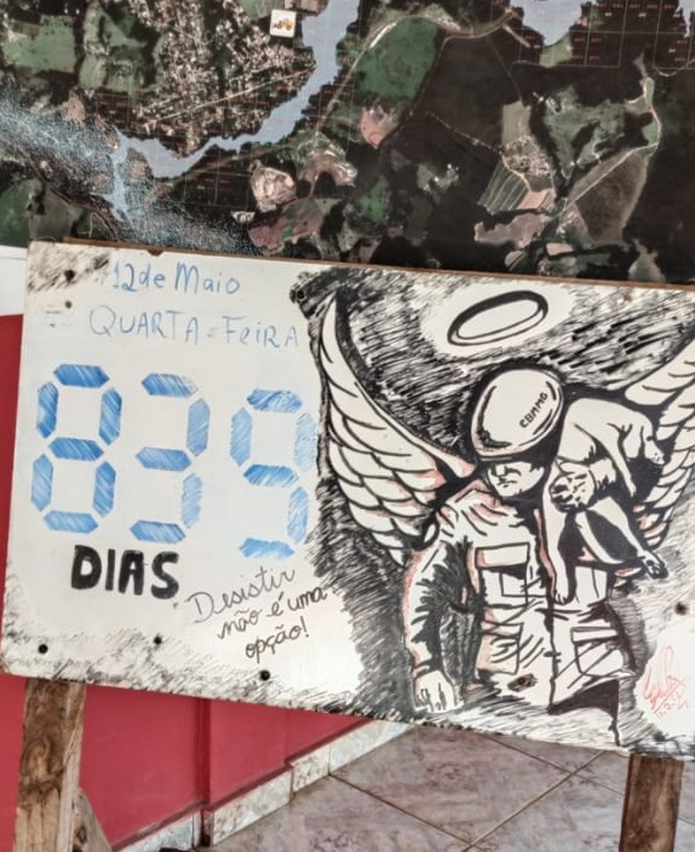 Ilustração dos Bombeiros marcam 839 dias de buscas pelas vítimas de Brumadinho, nesta quarta-feira (12). — Foto: Corpo de Bombeiros de Minas Gerais