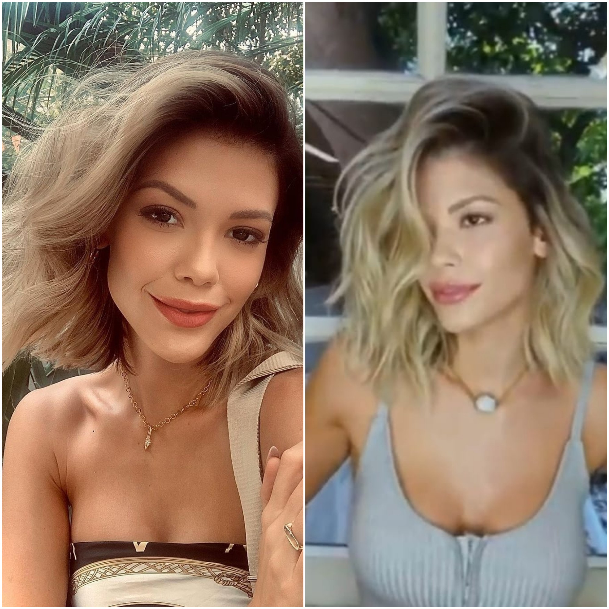 Antes e depois: Vitória Strada renova visual e fica mais loira (Foto: Reprodução/Instagram)