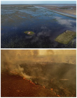 Áreas rurais afetadas por inundações haviam sido queimadas por incêndios florestais em fevereiro