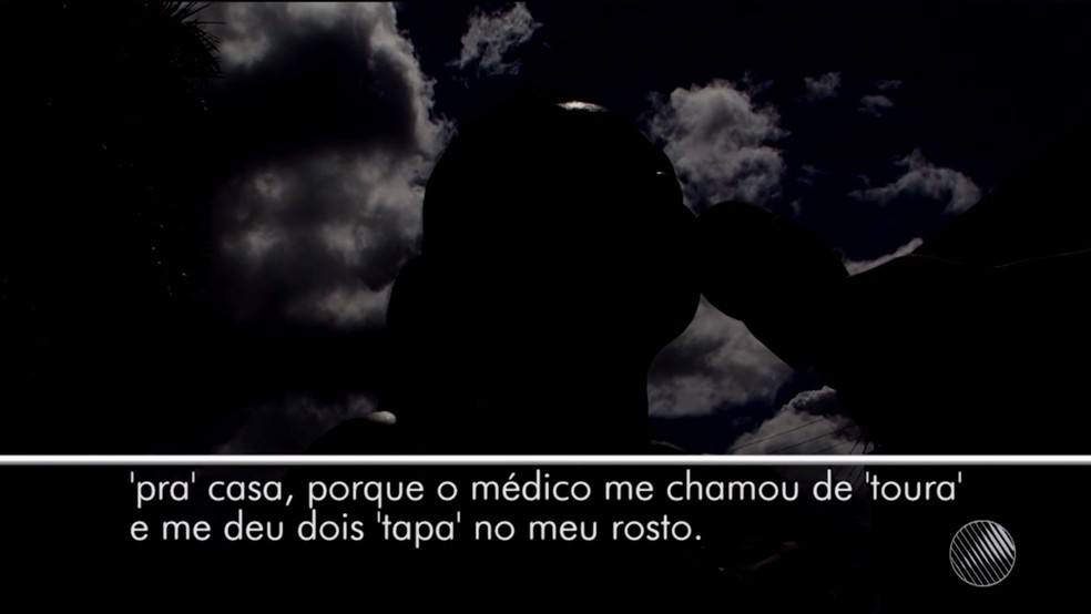 Mãe relatou que filha saiu correndo após ser agredida por médico na Bahia (Foto: Reprodução/TV Santa Cruz)
