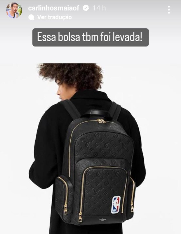Carlinhos Maia exibe mochila furtada (Foto: Instagram)