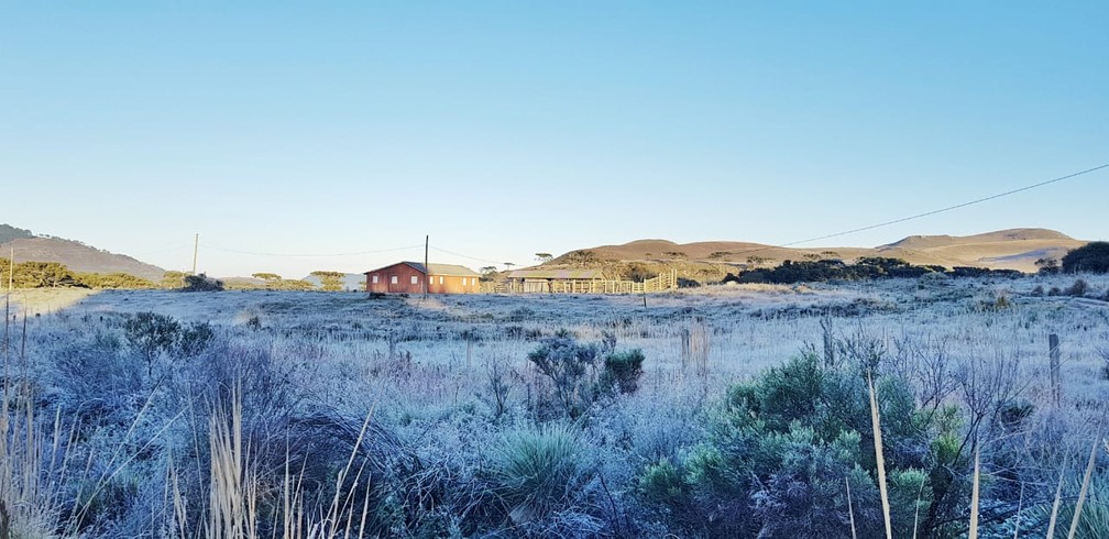 Amanhecer em São Joaquim (Foto: Mycchel Hudsonn Legnaghi/São Joaquim Online)