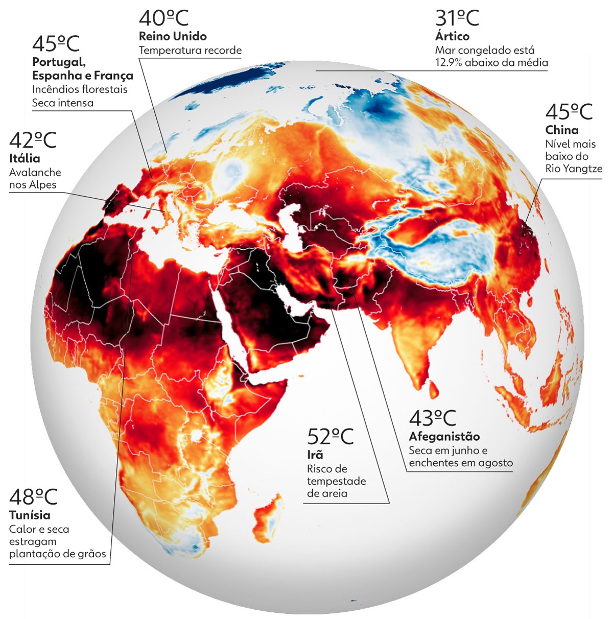 A seca histórica no Hemisfério Norte e seus efeitos | Mundo | G1