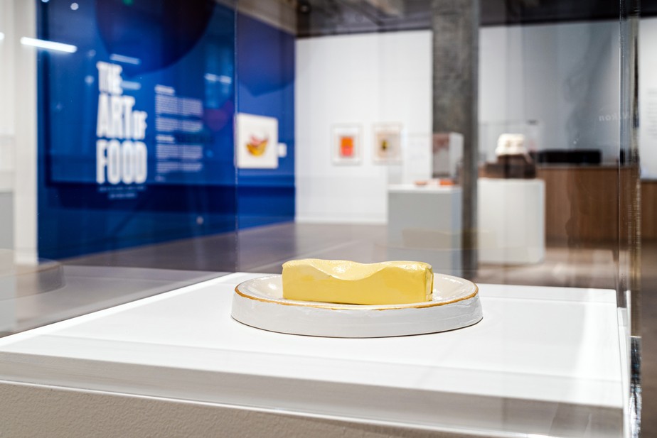 'Butterscape', obra de Malia Jensen, 2008, na exposição 'The Art of Food' no Museu de Arte Jordan Schnitzer da Portland State University