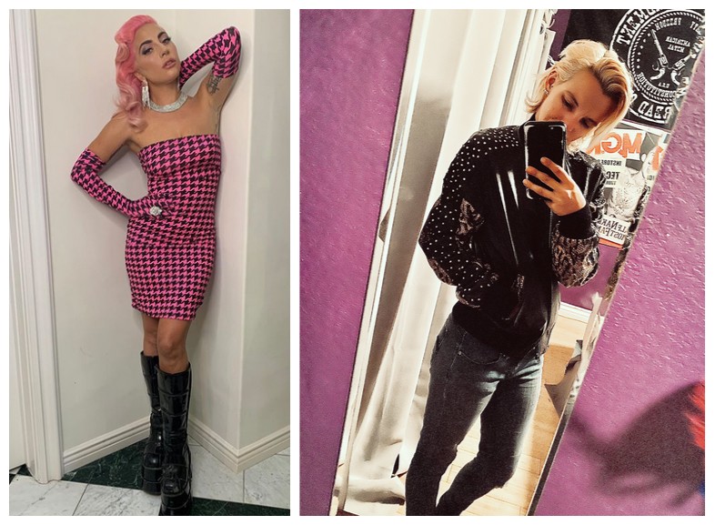 A fã da cantora Lady Gaga com o casaco de 26 mil reais doado pela artista (Foto: Instagram/Twitter)