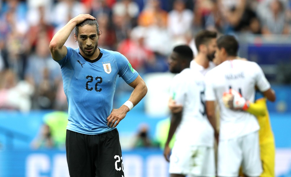 Cáceres disputou a Copa do Mundo pelo Uruguai — Foto: Patrick Smith - FIFA via Getty Images