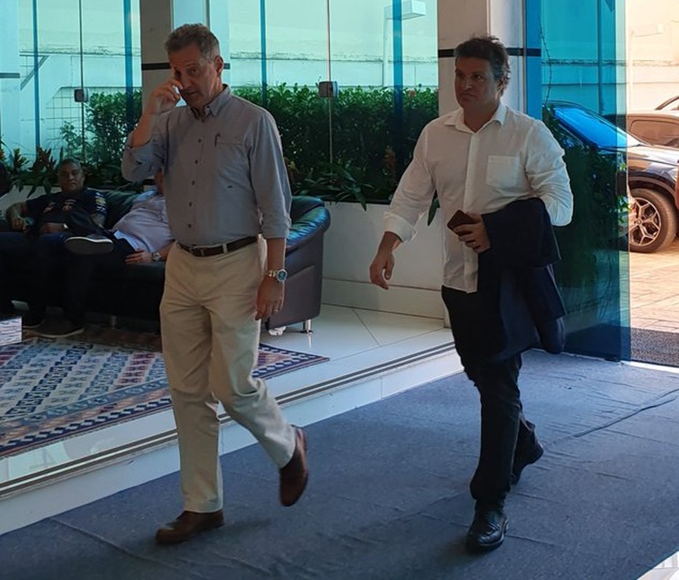 Rodolfo Landim, presidente do Flamengo, em reunião na Ferj — Foto: Ronald Lincoln