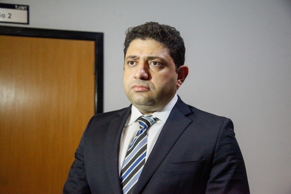 Jorge Hassib Ibrahim foi agredido por advogado com socos no rosto â€” Foto: Tribunal de JustiÃ§a de Mato Grosso/Assessoria