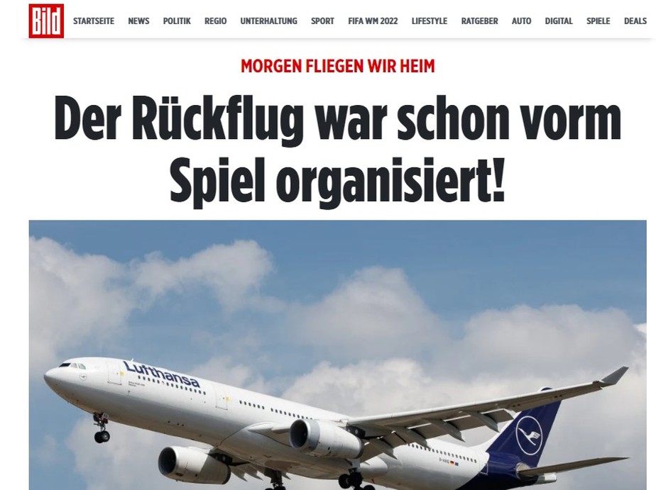Jornal alemão alega que seleção local já havia marcado voo de volta antes de enfrentar a Costa Rica