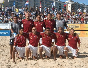 Seleção da Venezuela de futebol de areia, em Praia Grande (Foto: Divulgação / Prefeitura Municipal de Praia Grande)