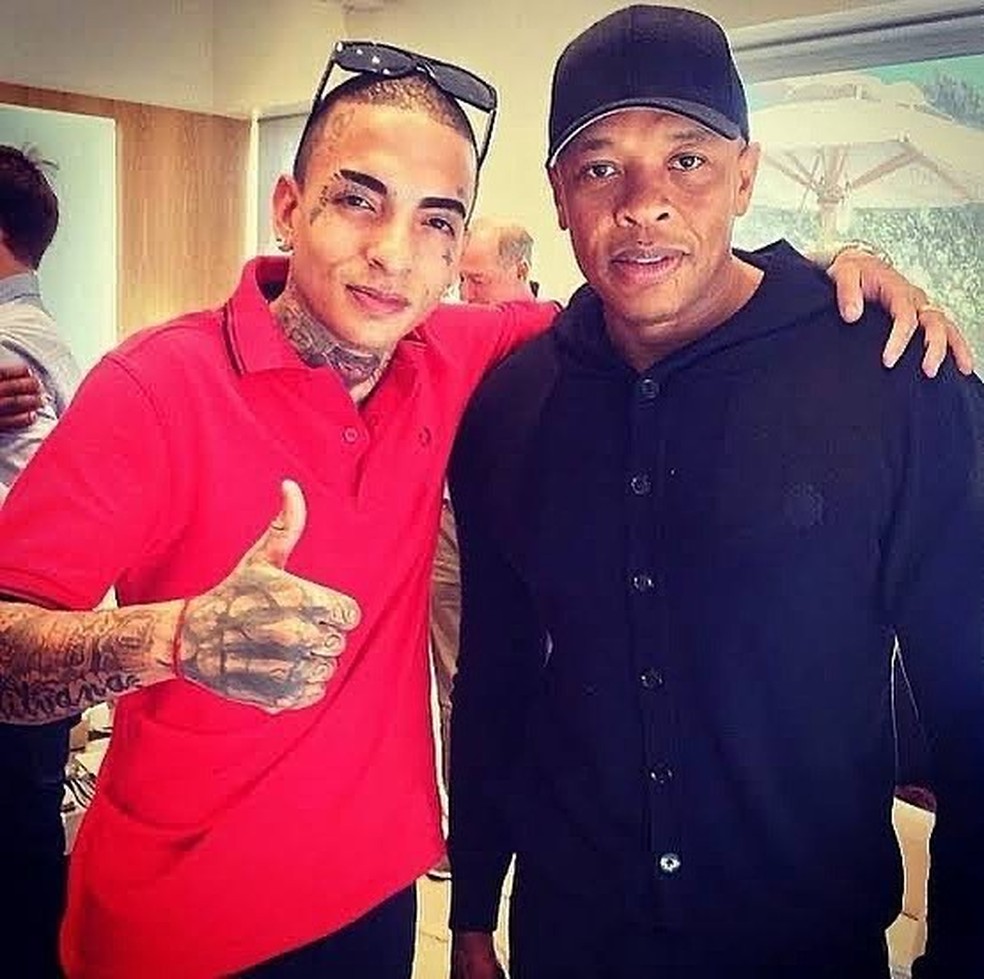 MC Guimê com o o rapper e produtor musical Dr. Dre — Foto: Reprodução/Instagram