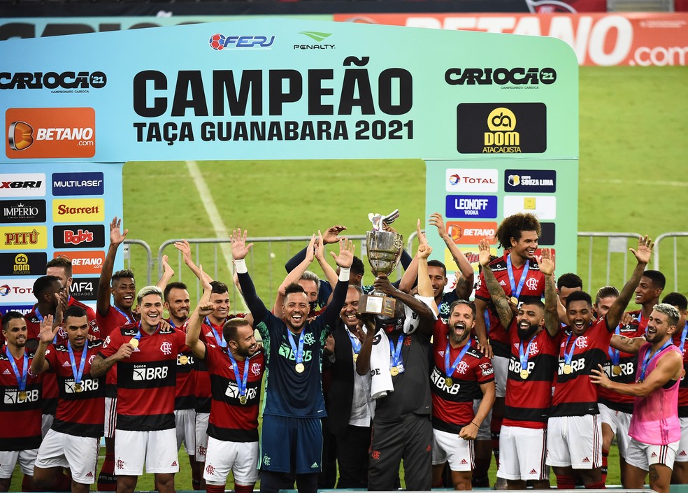 Flamengo comemora o título da Taça Guanabara — Foto: André Durão