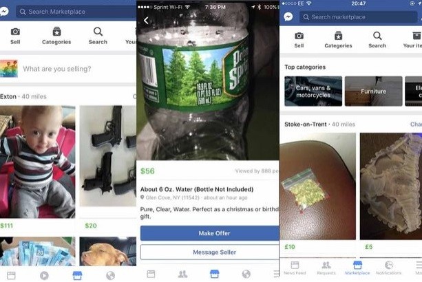 Artigos ilegais à venda no Marketplace