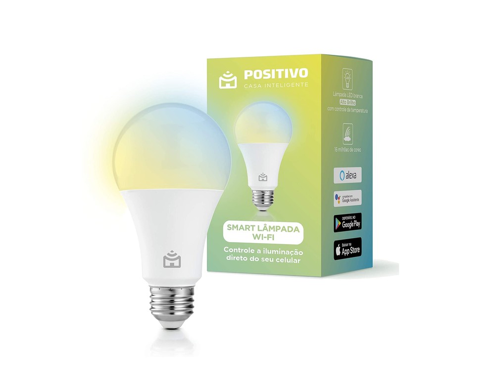 Lâmpada smart da Positivo tem 9 W de potência — Foto: Divulgação/Amazon 
