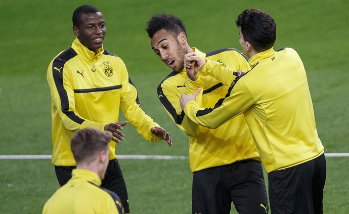 Aubameyang treino Borussia Dortmund (Foto: AP)