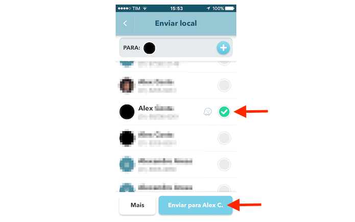 Compartilhando o endereço de casa ou trabalho vinculados ao Waze com um amigo pelo iPhone (Fot