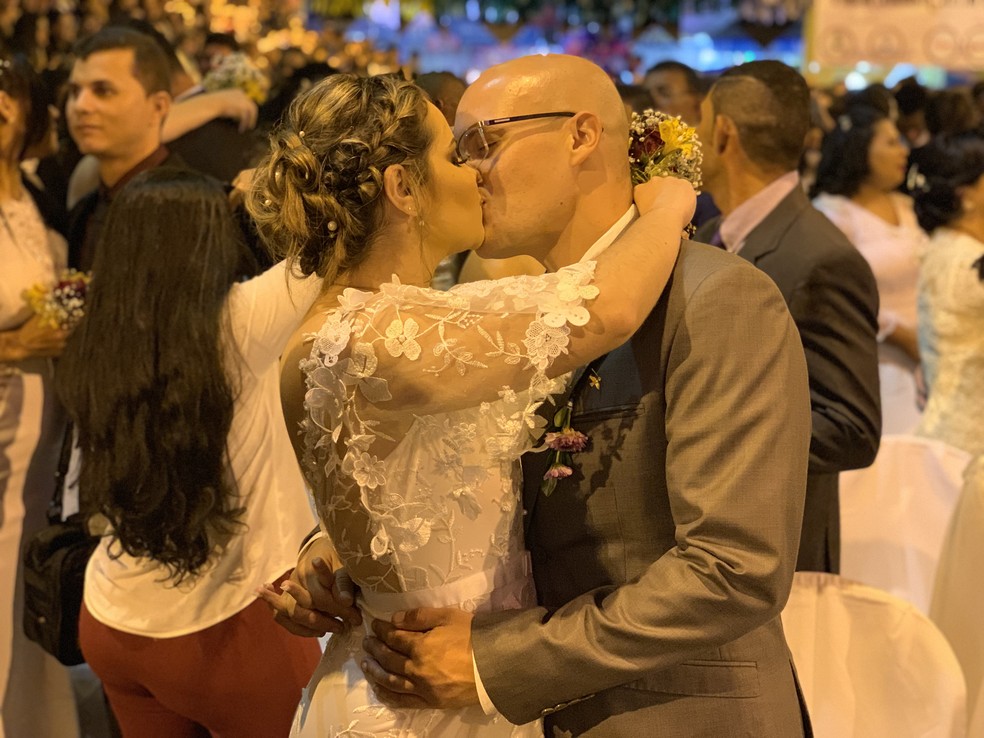 Casamento reuniu 164 casais no Parque do Povo — Foto: Gustavo Xavier/G1
