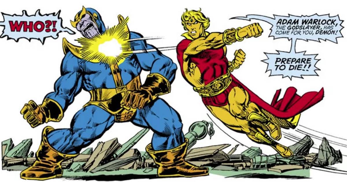 Um confronto entre Adam Warlock e Thanos nas HQs da Marvel (Foto: Reprodução)