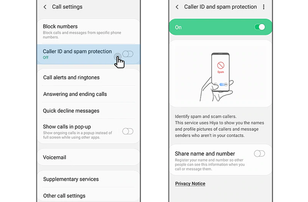 Para bloquear chamadas de telemarketing em aparelhos da Samsung, basta ativar a função nas configurações — Foto: Reprodução/Samsung
