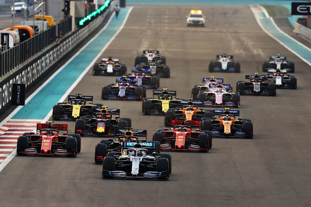 Largada do GP de Abu Dhabi, em Yas Marina — Foto: Getty Images