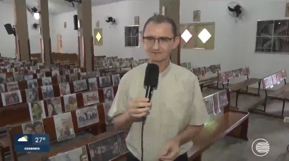 Padre Sebastião Santos, da Paróquia São Francisco de Assis, no Bairro Junco, em Picos — Foto: Reprodução/TV Clube
