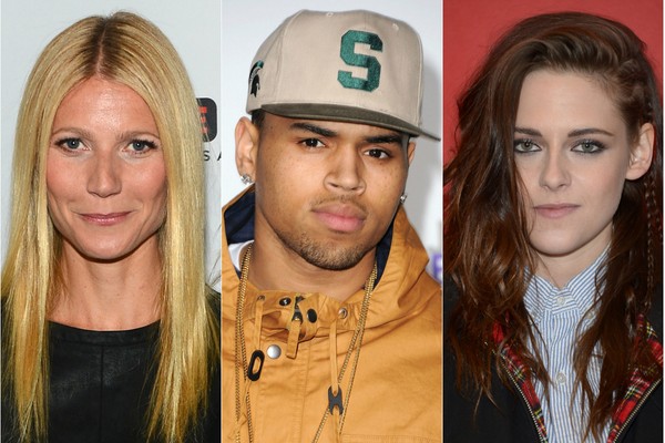 Gwyneth Paltrow, Chris Brown e Kristen Stewart não são queridos por todos (Foto: Getty Images)