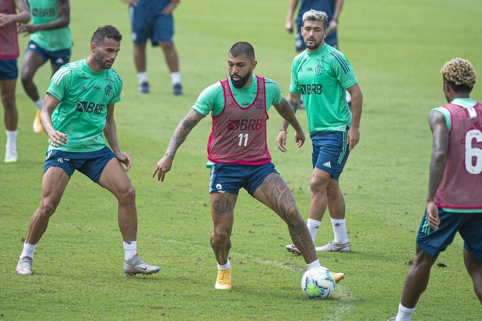 Gabigol em treino do Flamengo — Foto: Alexandre Vidal / Flamengo
