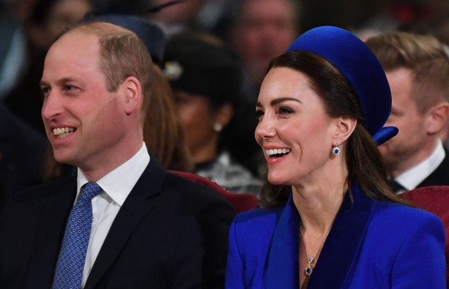 LONDON, ENGLAND - MARCH 14:   Catherine, Duchess of Cambridge and Prince William, Duke of Cambridge attend the Commonwealth Day service ceremony at Westminster Abbey on March 14, 2022 in London, England. (Photo by Daniel Leal-WPA Pool/Getty Images) (Foto: Getty Images)