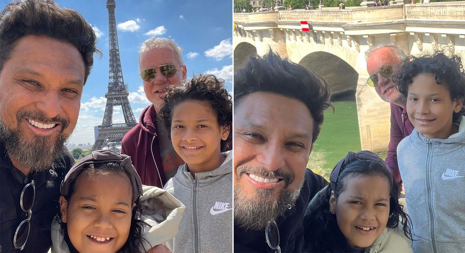 Luiz Fernando Guimarães com o marido e os filhos em Paris (Foto: Reprodução/Instagram)