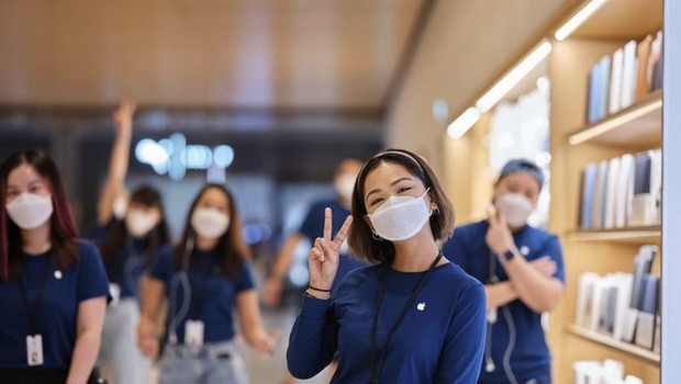 Apple Face Mask, máscara de proteção para funcionários da Apple  (Foto: Divulgação)