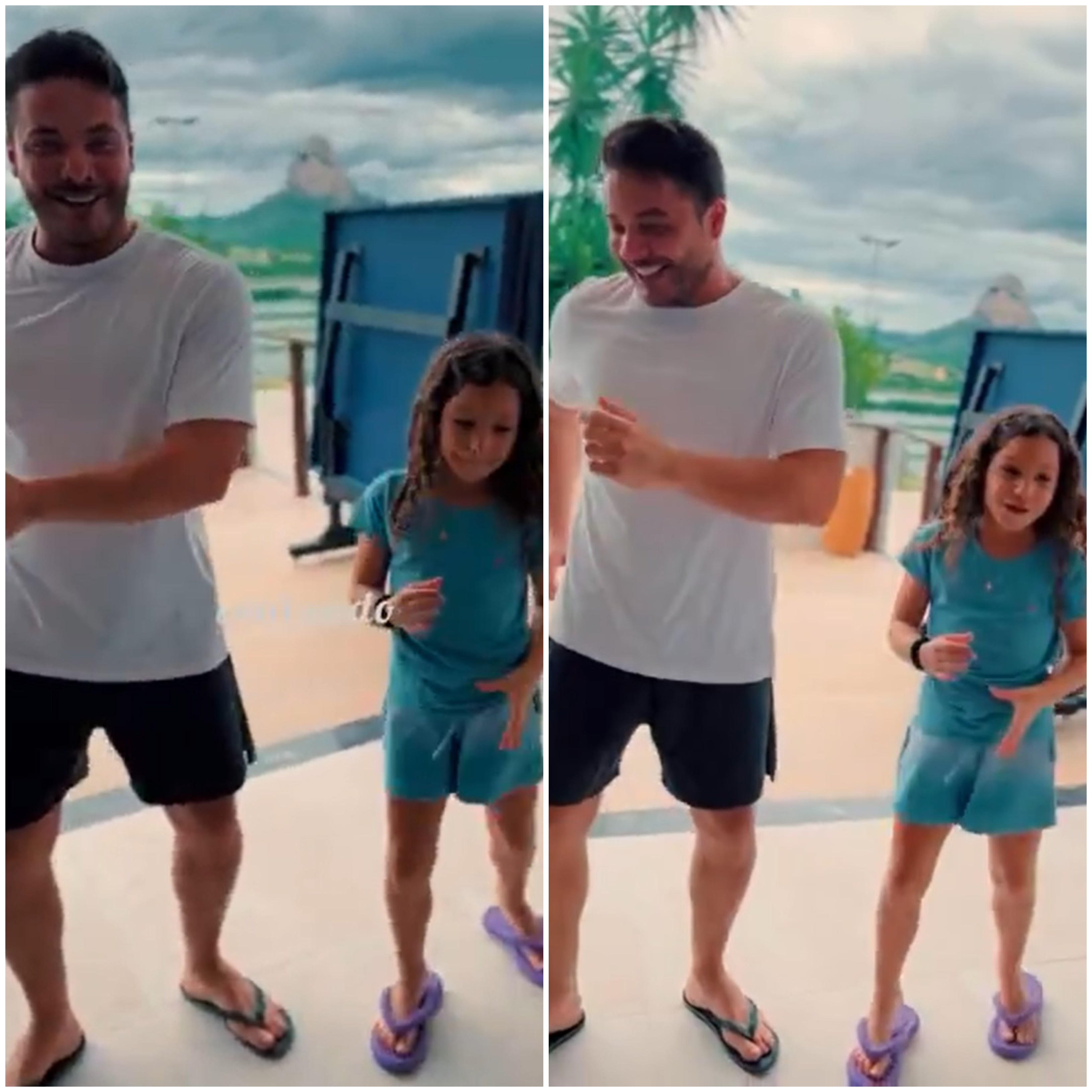 Wesley e a filha Yvis dançando 'Macetando' (Foto: Reprodução Instagram)