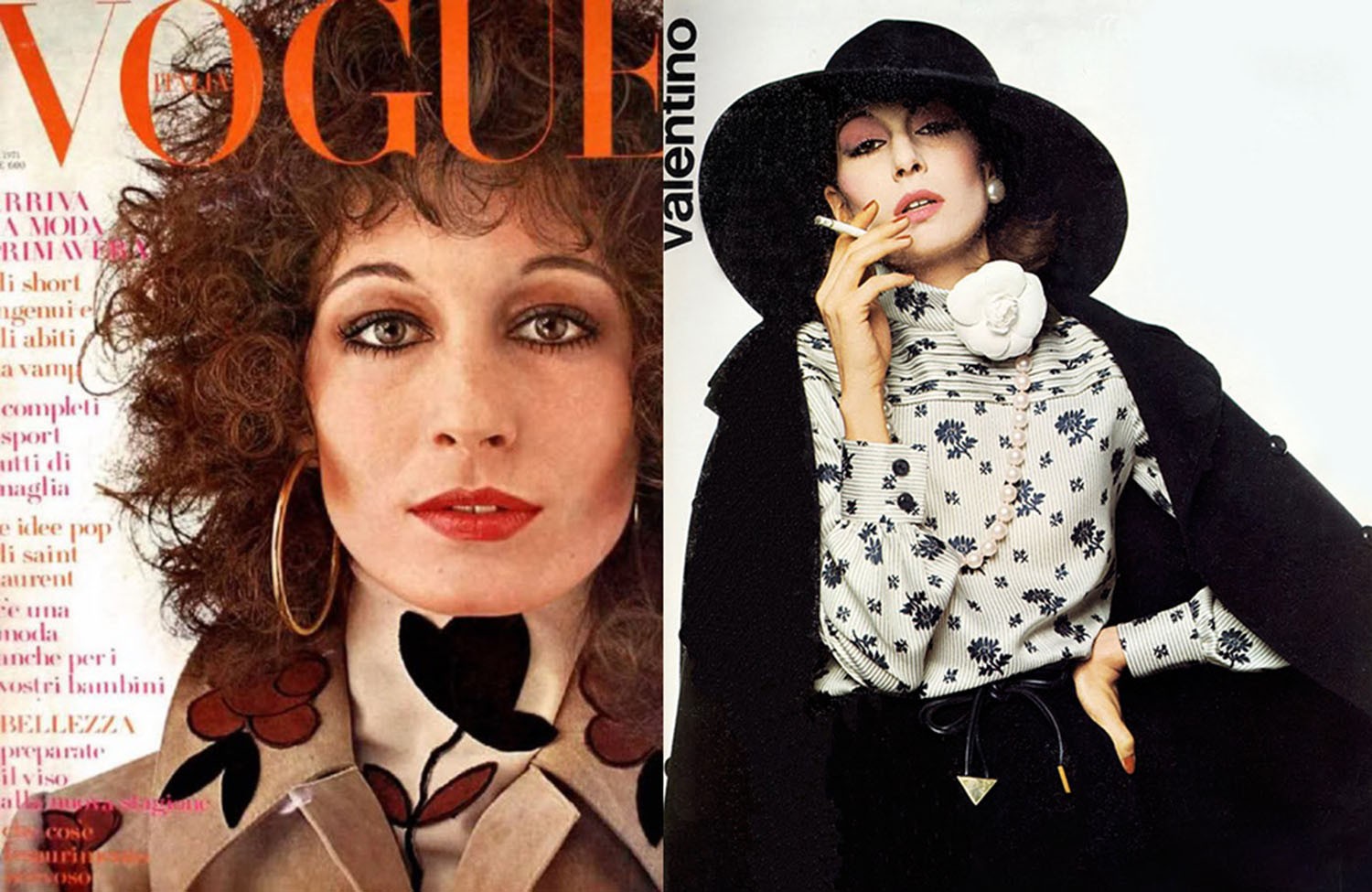 Anjelica Huston foi musa da Halston em meados nos anos 1970, estrelou capas de Vogue e, de quebra, foi rosto da Valentino