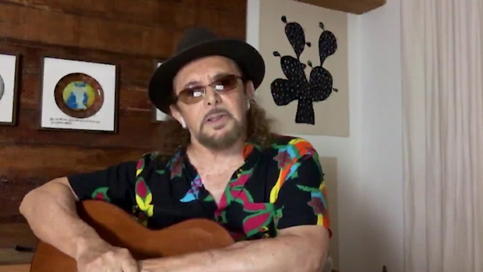 Geraldo Azevedo � o convidado de Pedro Bial � Foto: Reprodu��o/TV Globo