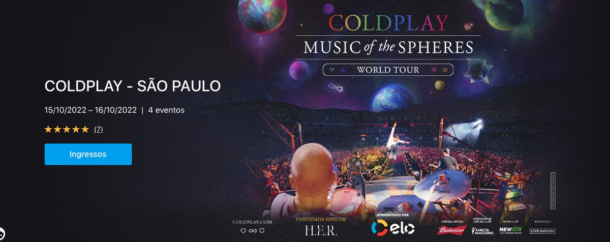 Display do Coldplay em 2022: onde comprar ingressos para São Paulo e Rio |  Web
